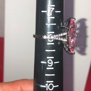 Princess cut pink sapphire 925 Sterling silver r